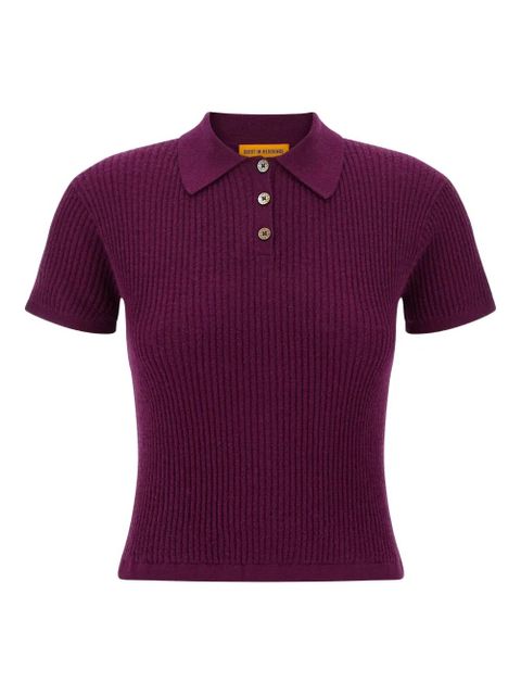 Guest In Residence cashmere polo shirt - Purple - zdjęcie produktu nr 1