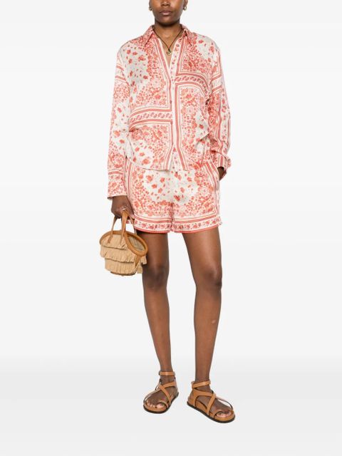 FENDI floral-print silk shirt - Neutrals