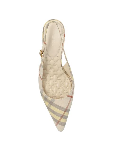 Burberry checked slingback heeled pumps - Neutrals