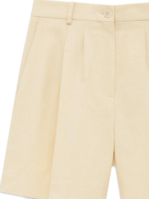 ANINE BING Brice pleated tailored shorts - Yellow
