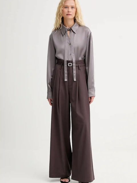 ISABELLE BLANCHE koszula damska kolor szary relaxed z kołnierzykiem klasycznym IS25FW-C059-T008