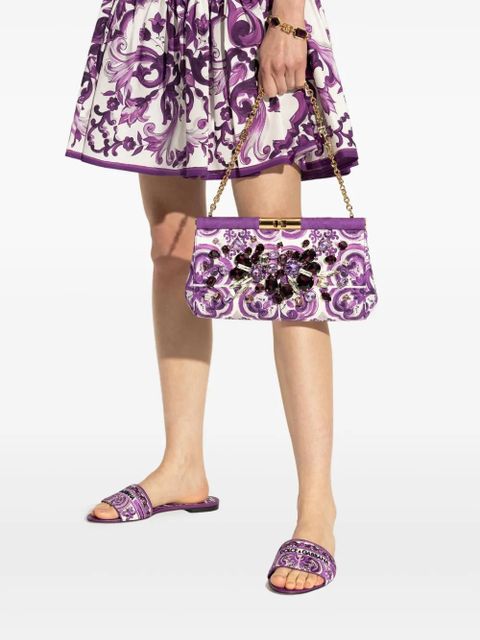 Dolce & Gabbana small Marlene floral clutch bag - Purple - zdjęcie produktu nr 2