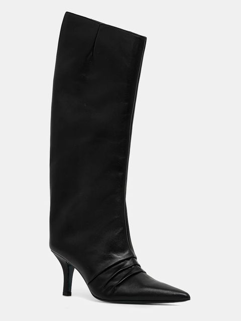 Patrizia Pepe kozaki skórzane damskie kolor czarny na szpilce 2Y0037 L048 K103 - zdjęcie produktu nr 1