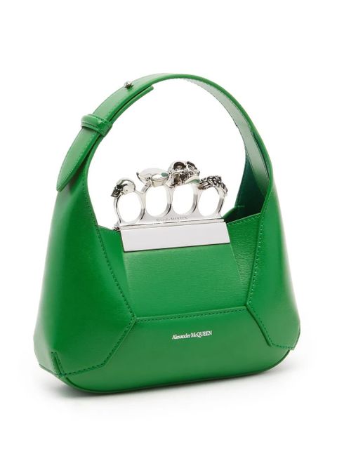 Alexander McQueen The Jewelled Hobo leather mini bag - Green