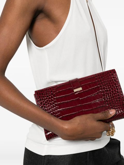 TOM FORD croc-embossed wallet - Red