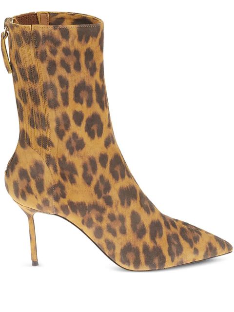 Aquazzura Montmartre leopard-print point-toe ankle boots - Brown - zdjęcie produktu nr 1
