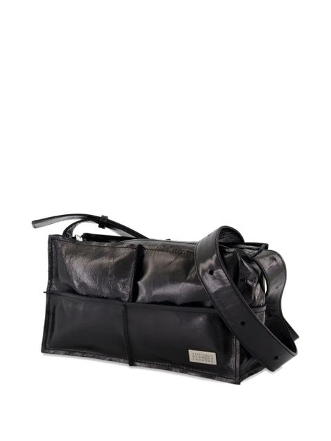 MM6 Maison Margiela mini panelled leather crossbody bag - Black