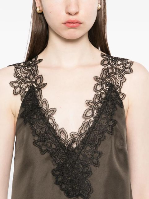 Róhe lace-embroidered vest - Brown