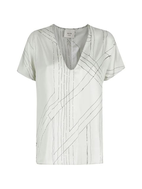 Alysi v-neck-printed short-sleeve top - Green - zdjęcie produktu nr 1