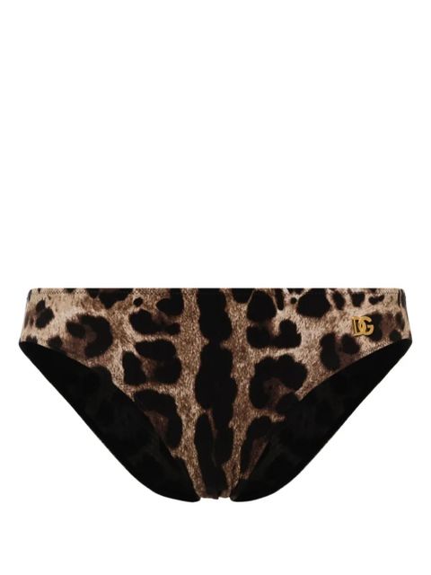 Dolce & Gabbana leopard-print bikini bottoms - Black - zdjęcie produktu nr 1