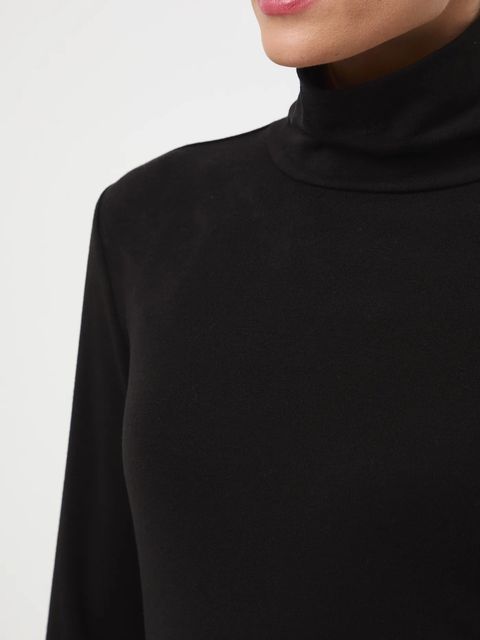 Medicine longsleeve z wełną kolor czarny z golfem