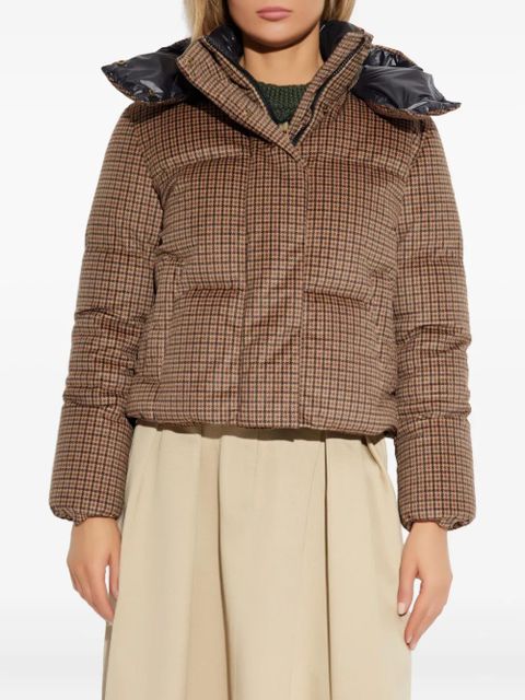 Moncler Quierzy houndstooth-pattern padded jacket - Brown
