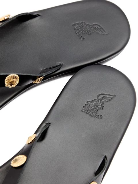 Ancient Greek Sandals Saionara shell-embellished thong sandals - Black