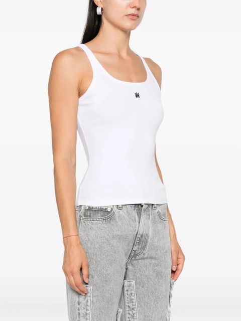AMIRI MA embroidered ribbed tank top - White