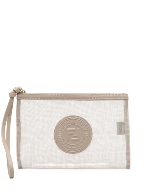FENDI logo-patch clutch bag - Neutrals - zdjęcie produktu nr 1