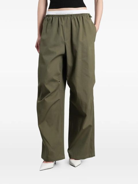Alexander Wang logo-waistband trousers - Green