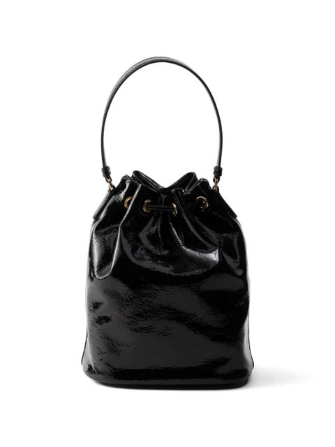 Prada Duet patent leather bucket bag - Black