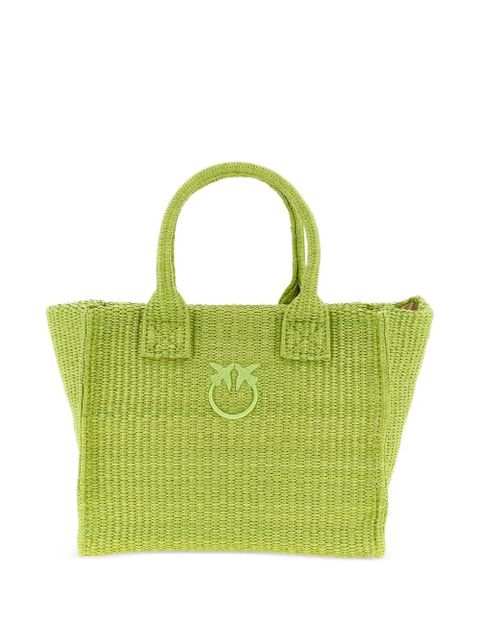 PINKO Love Birds diamond woven tote bag - Green - zdjęcie produktu nr 1