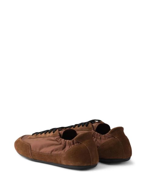 Prada Collapse Re-Nylon suede sneakers - Brown