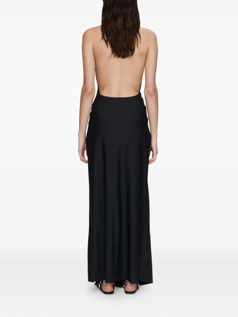 Christopher Esber crystal pendant ruched dress - Black