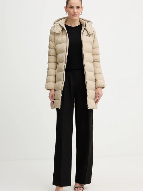 Karl Lagerfeld kurtka kolor beżowy zimowa A1W15047