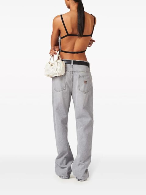 Miu Miu embellished mid-rise straight-leg jeans - Grey