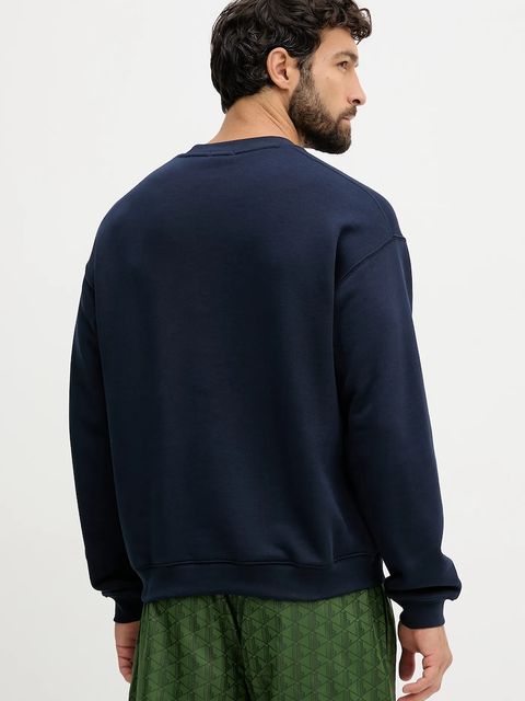 Lacoste bluza bawełniana kolor granatowy gładka SH7745