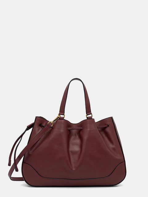 Pollini torebka skórzana kolor bordowy PC4428PP0N QG1 - zdjęcie produktu nr 1