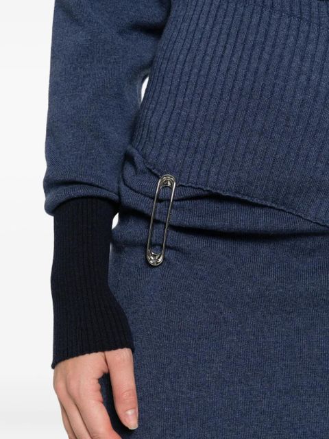 Lanvin safety pin-detail roll-neck dress - Blue - zdjęcie produktu nr 2