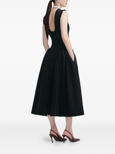 Self-Portrait embellished tweed dress - Black