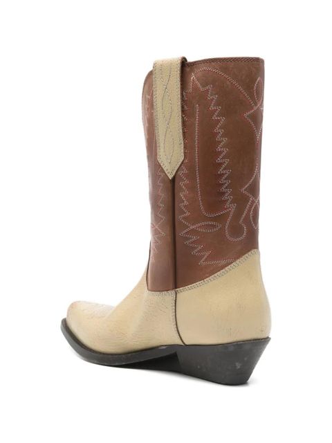 Golden Goose Wish Star embroidered cowboy boots - Brown