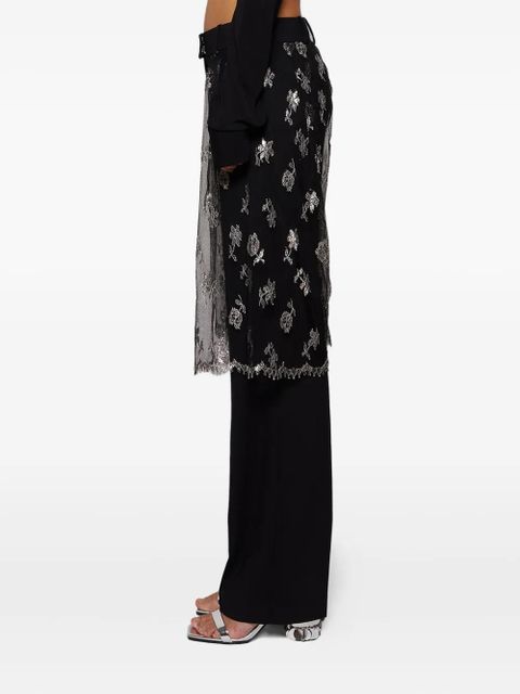 Christopher Esber floral-lace trousers - Black
