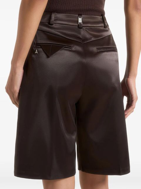 Manière De Voir Lorette pleated high-rise shorts - Brown