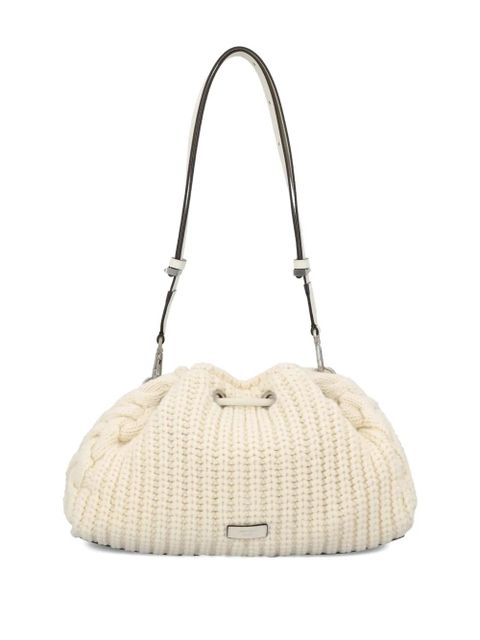 Jimmy Choo cable-knit drawstring shoulder bag - Neutrals - zdjęcie produktu nr 2