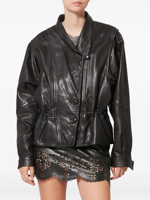ISABEL MARANT Tressy buttoned leather jacket - Black
