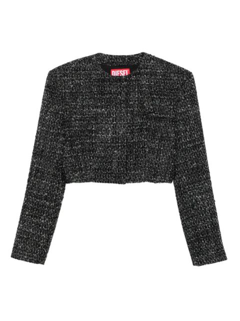 Diesel G-Crop-G tweed cropped jacket - Black