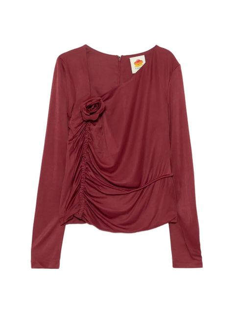 FARM Rio floral-embellished blouse - Red - zdjęcie produktu nr 1