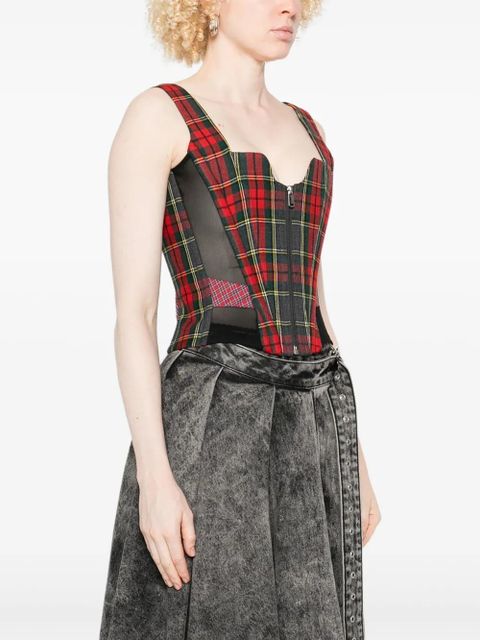 Vivienne Westwood tartan zip-front top - Red