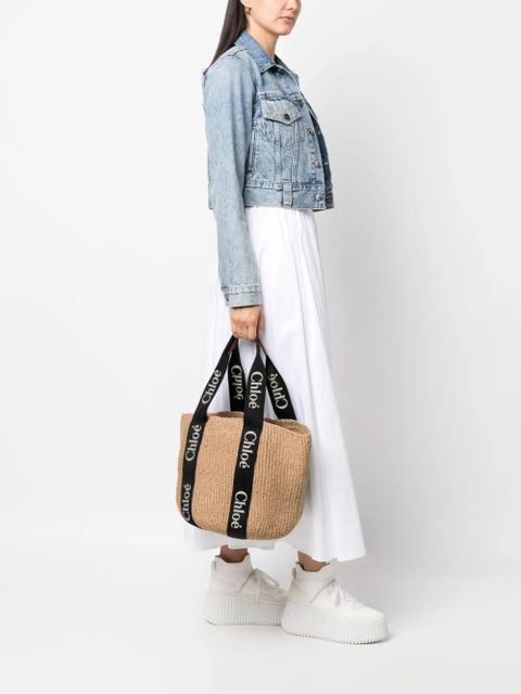 Chloé large Woody basket bag - Neutrals