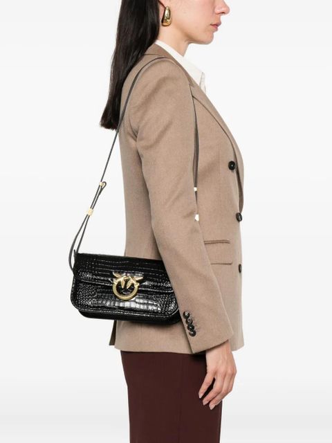 PINKO crocodile-embossed leather cross body bag - Black - zdjęcie produktu nr 2
