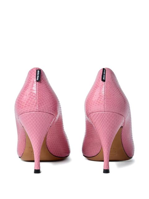 Miu Miu 85mm pointed-toe textured heels - Pink
