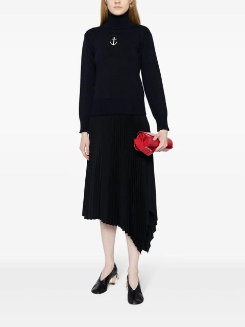 Jil Sander logo-patch high-neck jumper - Blue - zdjęcie produktu nr 2