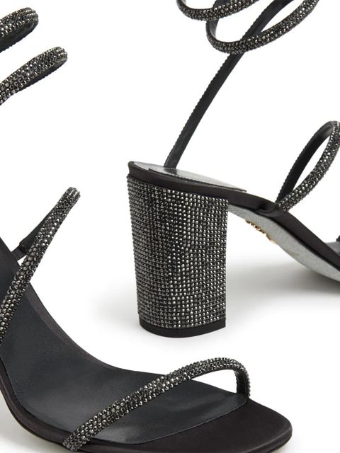 René Caovilla Cleo 80mm crystal-embellished sandals - Black