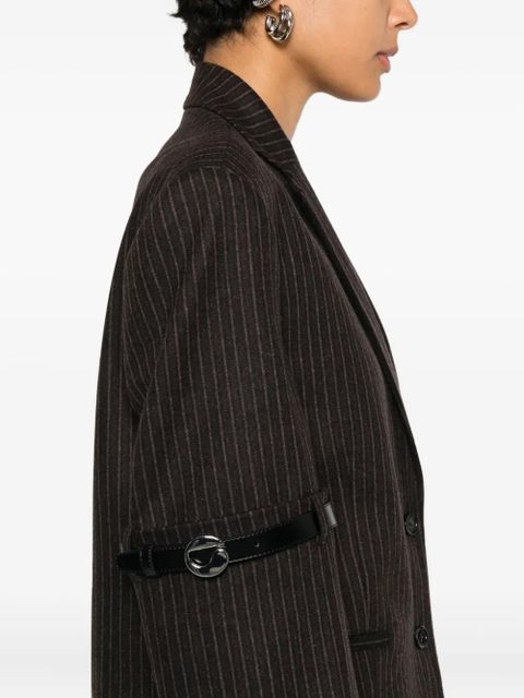 Coperni belted-sleeve pinstriped blazer - Brown - zdjęcie produktu nr 2
