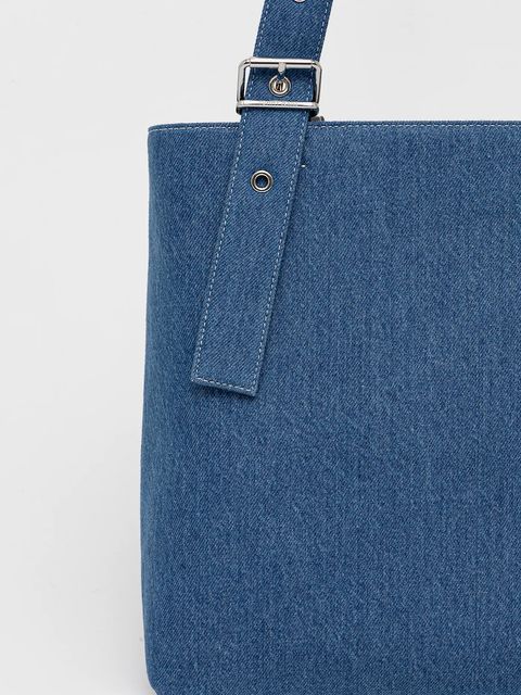 Tommy Jeans torebka jeansowa kolor niebieski AW0AW18197