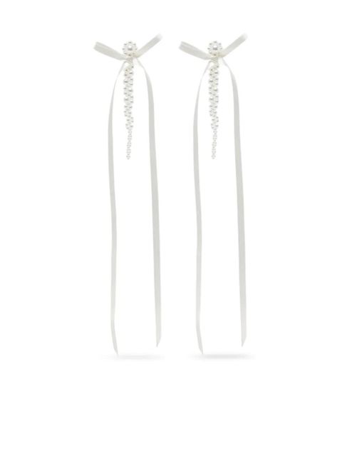Simone Rocha Bow Ribbon Drip earrings - White - zdjęcie produktu nr 1
