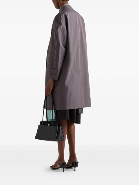 Prada single-breasted double poplin coat - Grey