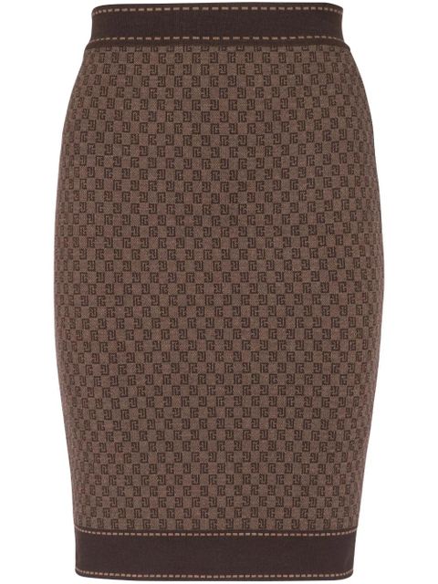 Balmain monogram-jacquard skirt - Brown - zdjęcie produktu nr 1