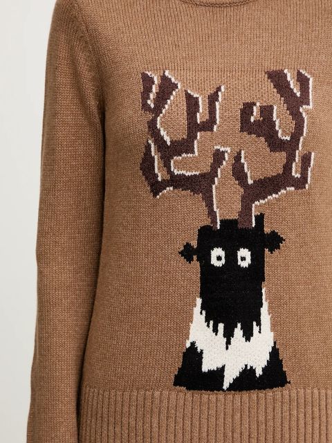 EA7 Emporio Armani sweter z dodatkiem wełny damski kolor brązowy AF17652.7W000699