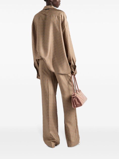 Prada high-waist twill pants - Brown - zdjęcie produktu nr 2